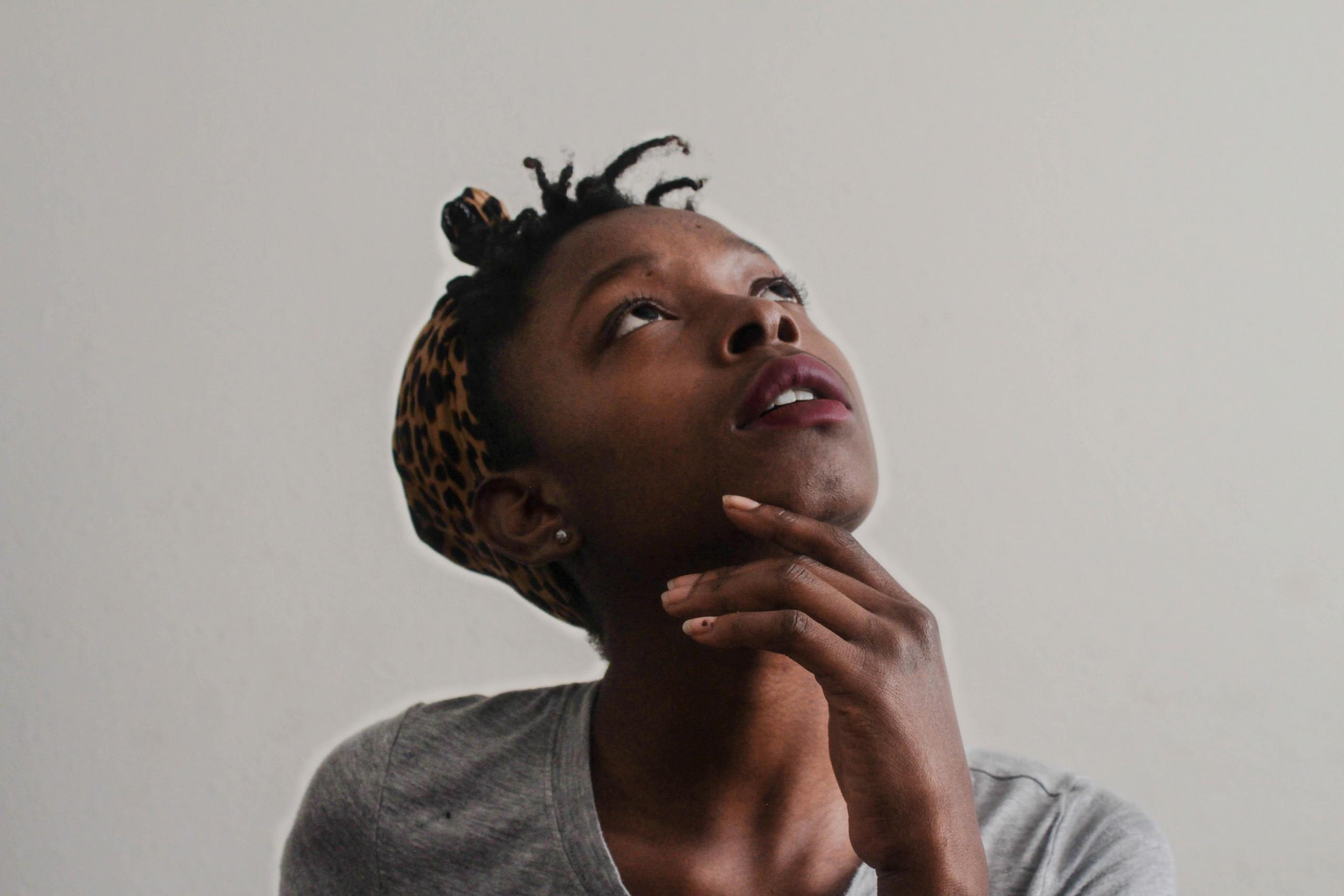 a lady in deep thought