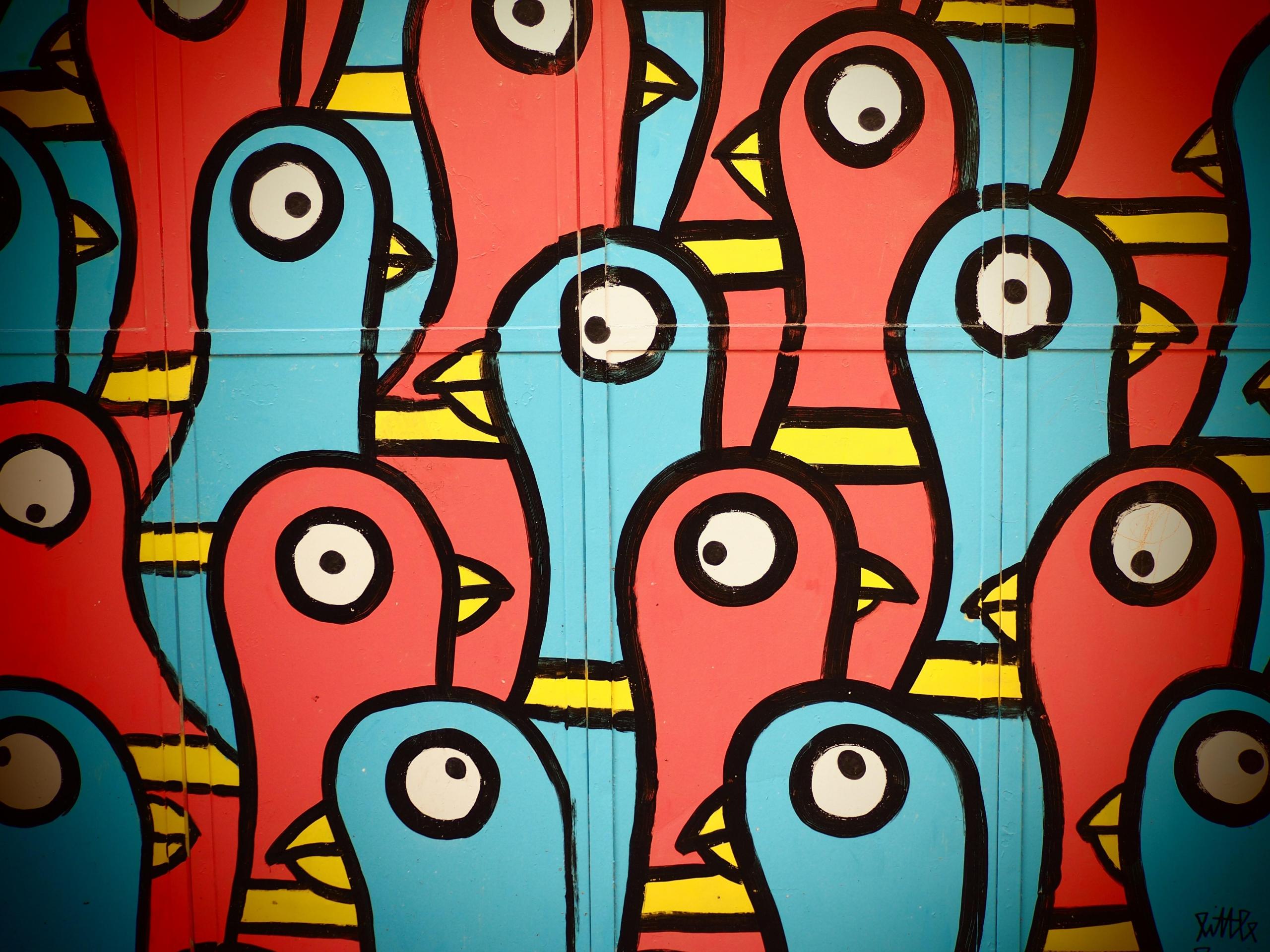 A painting of a bird