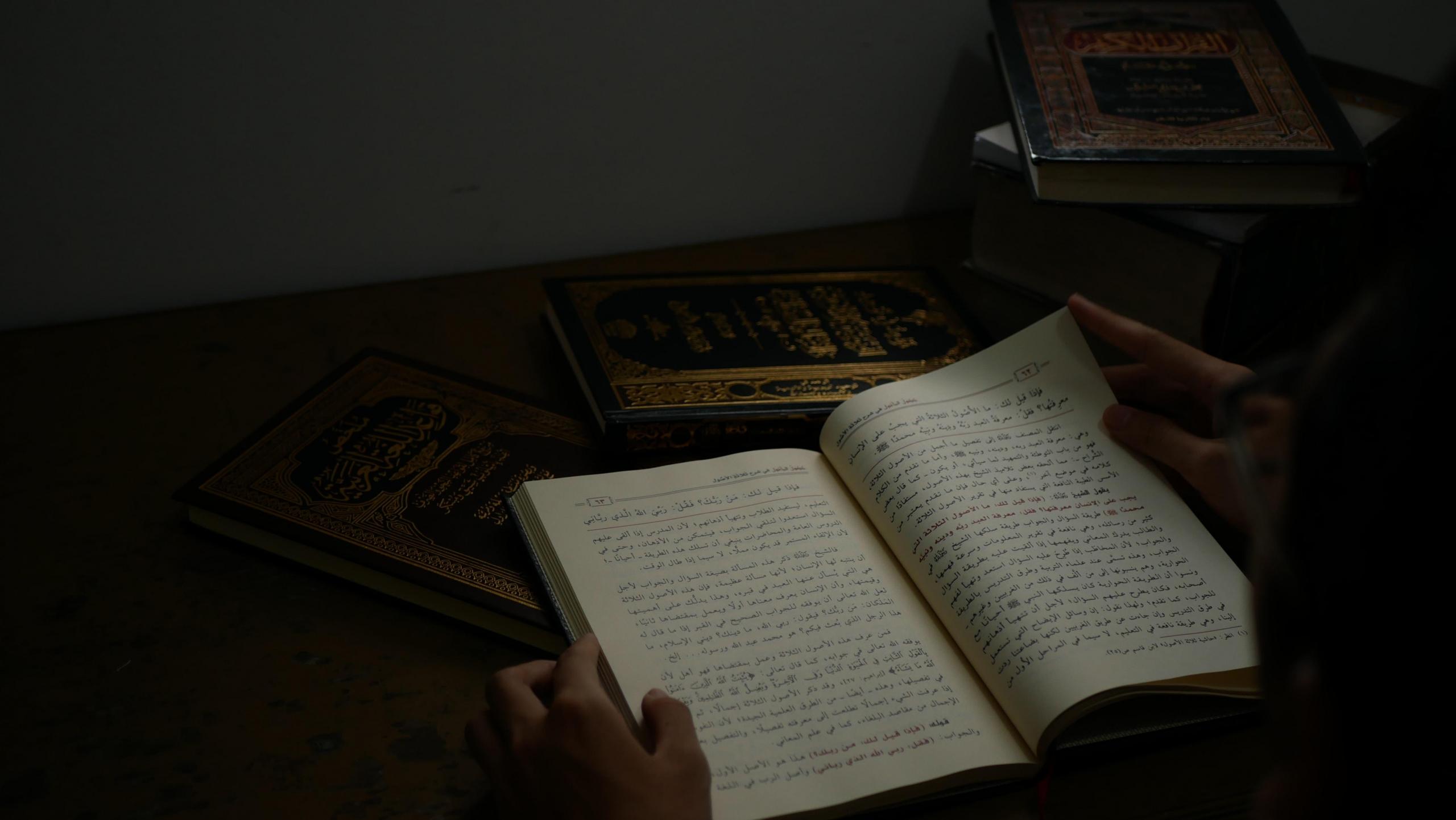 Reading an Arabic book
