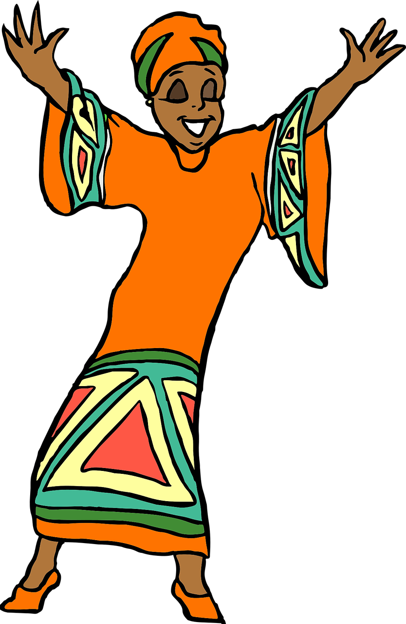A smiling African dancer