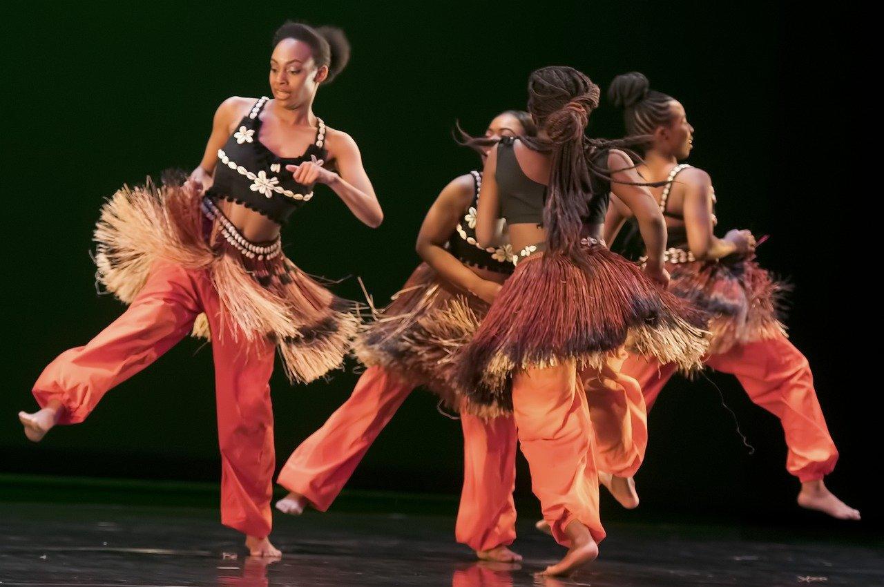Four Afro dancers grooving to some beats