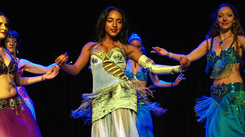 A group of belly dancers