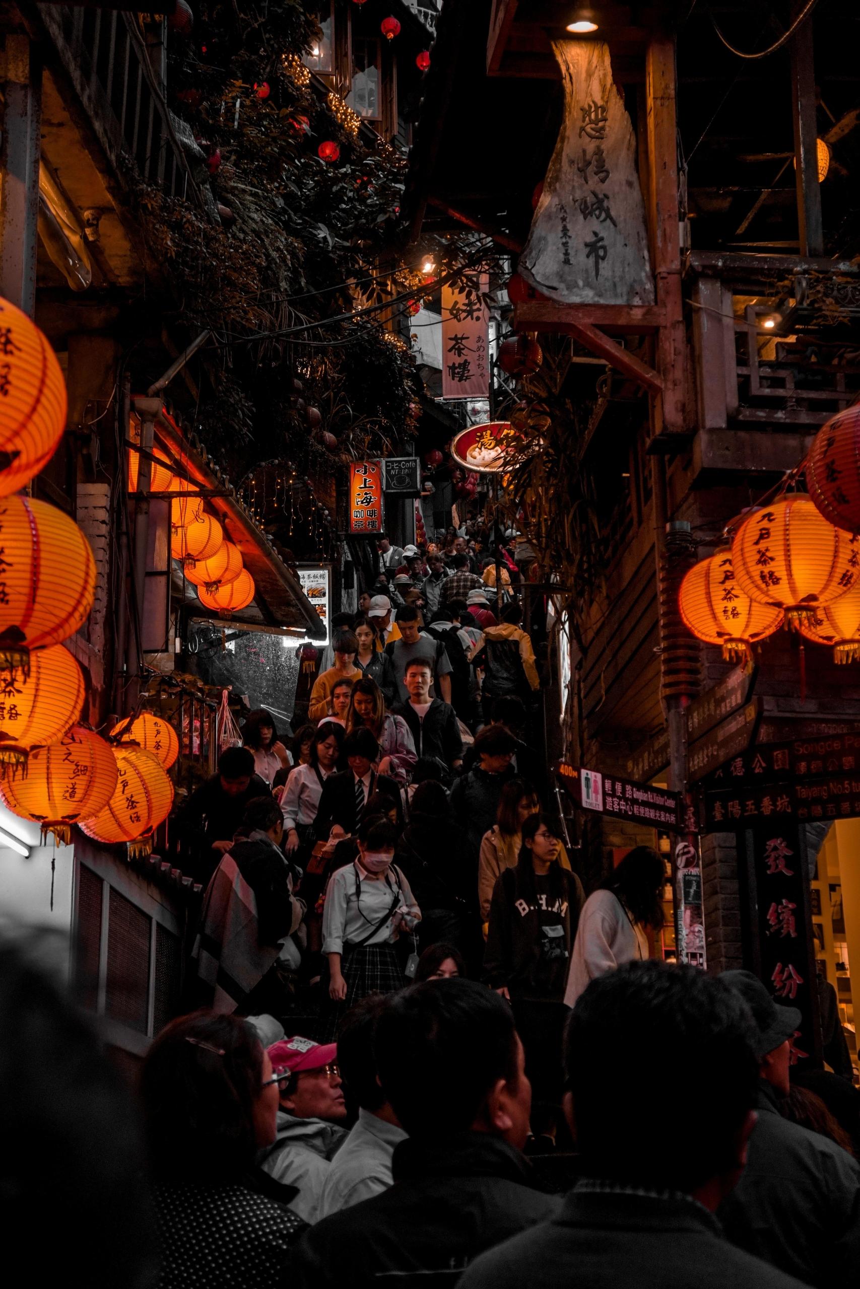 A crowded market in China