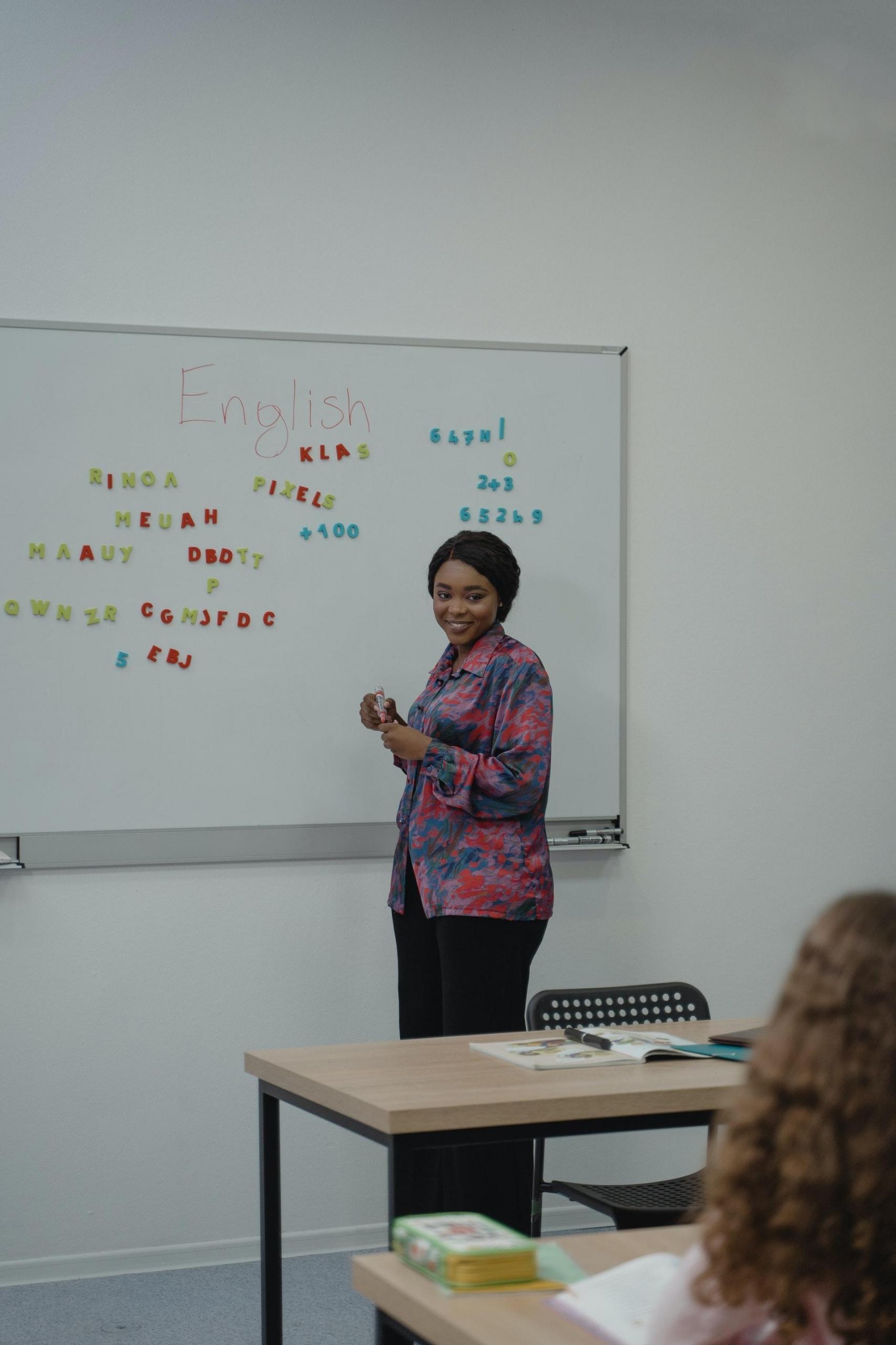 Woman teaching language