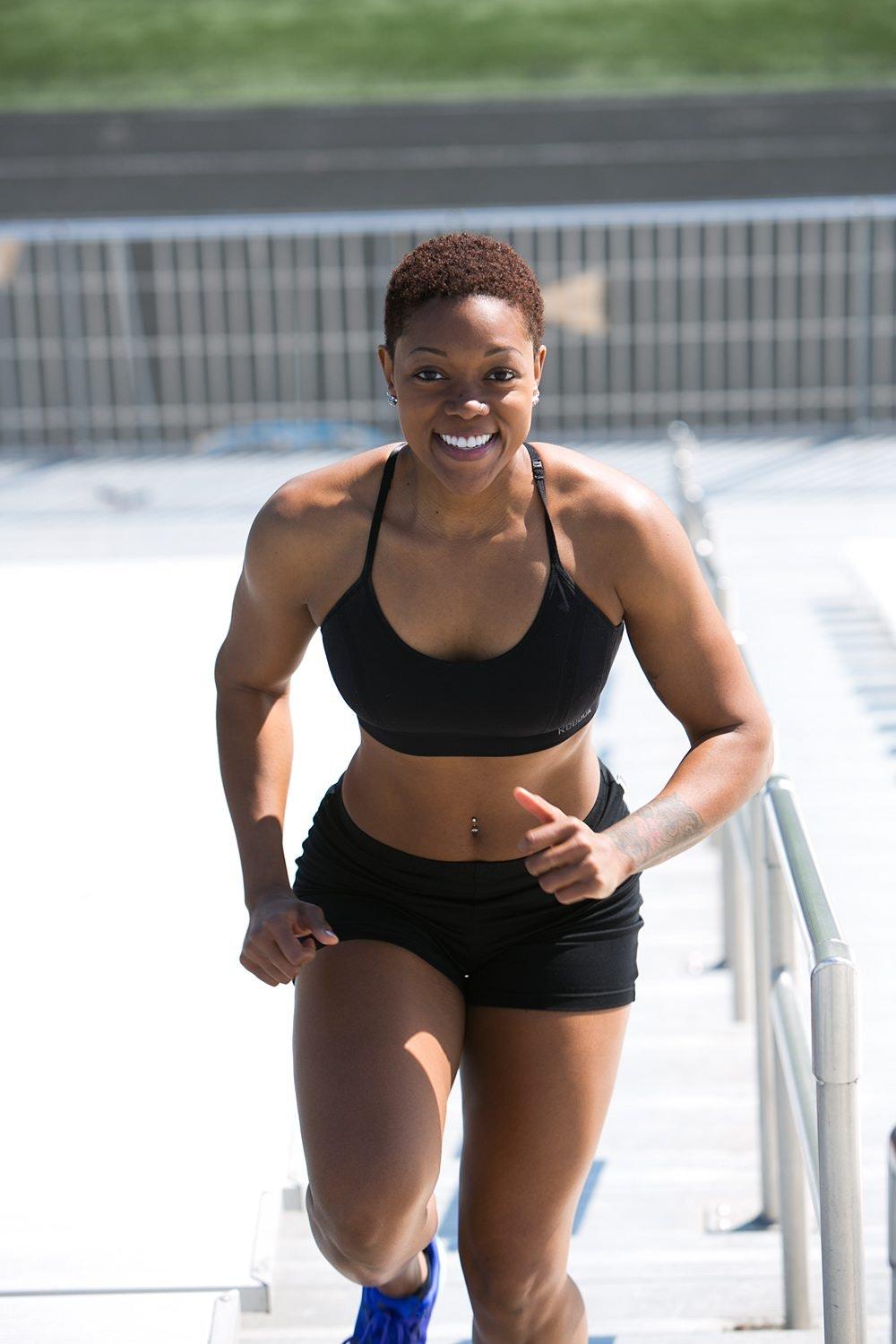 Woman exercising her body