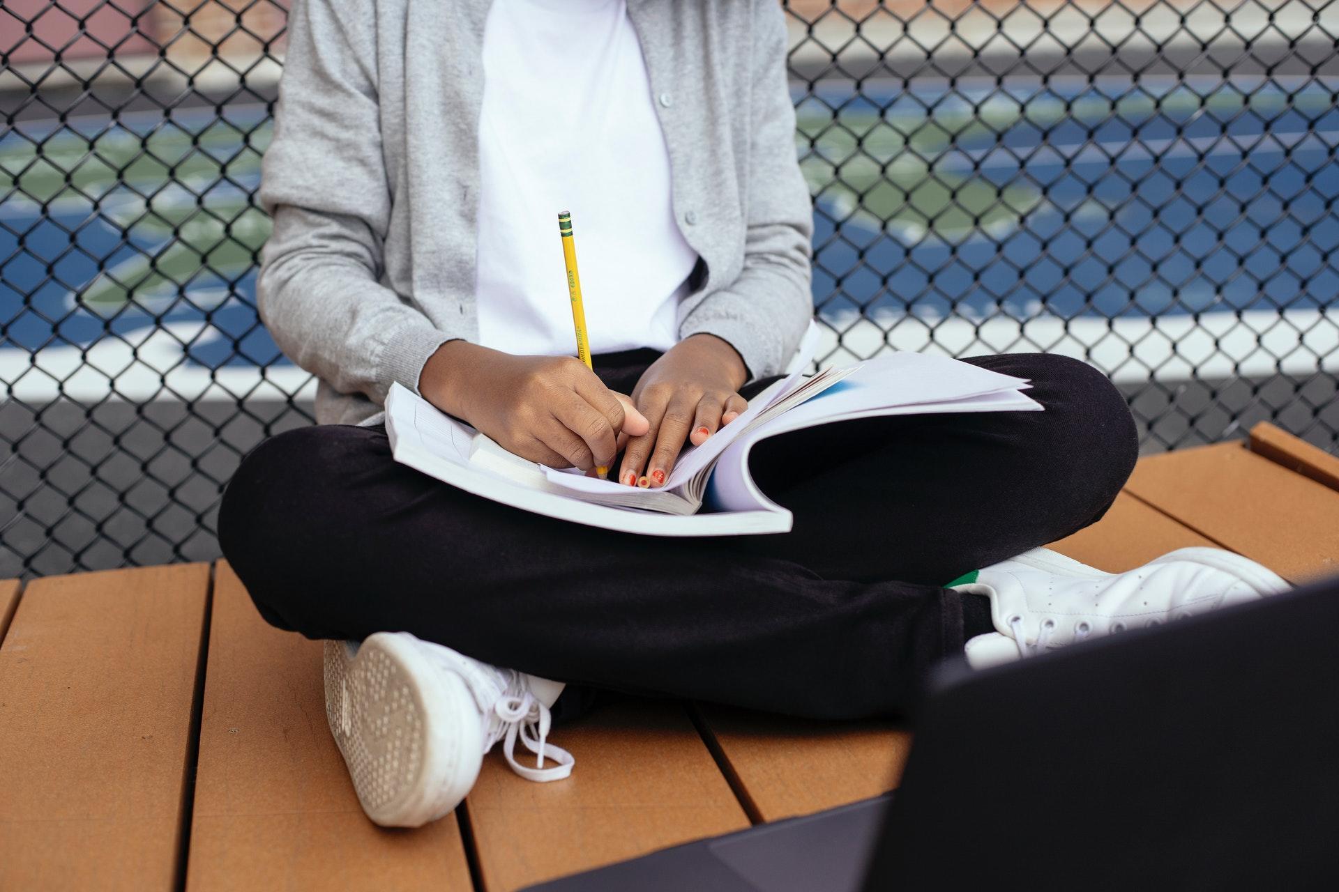 Pupil doing homework