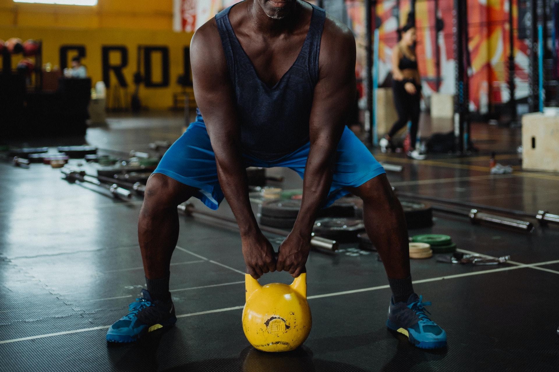Man exercising in the gym