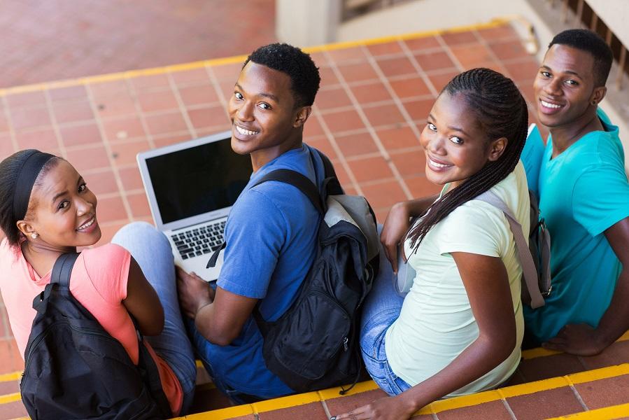 University students smiling