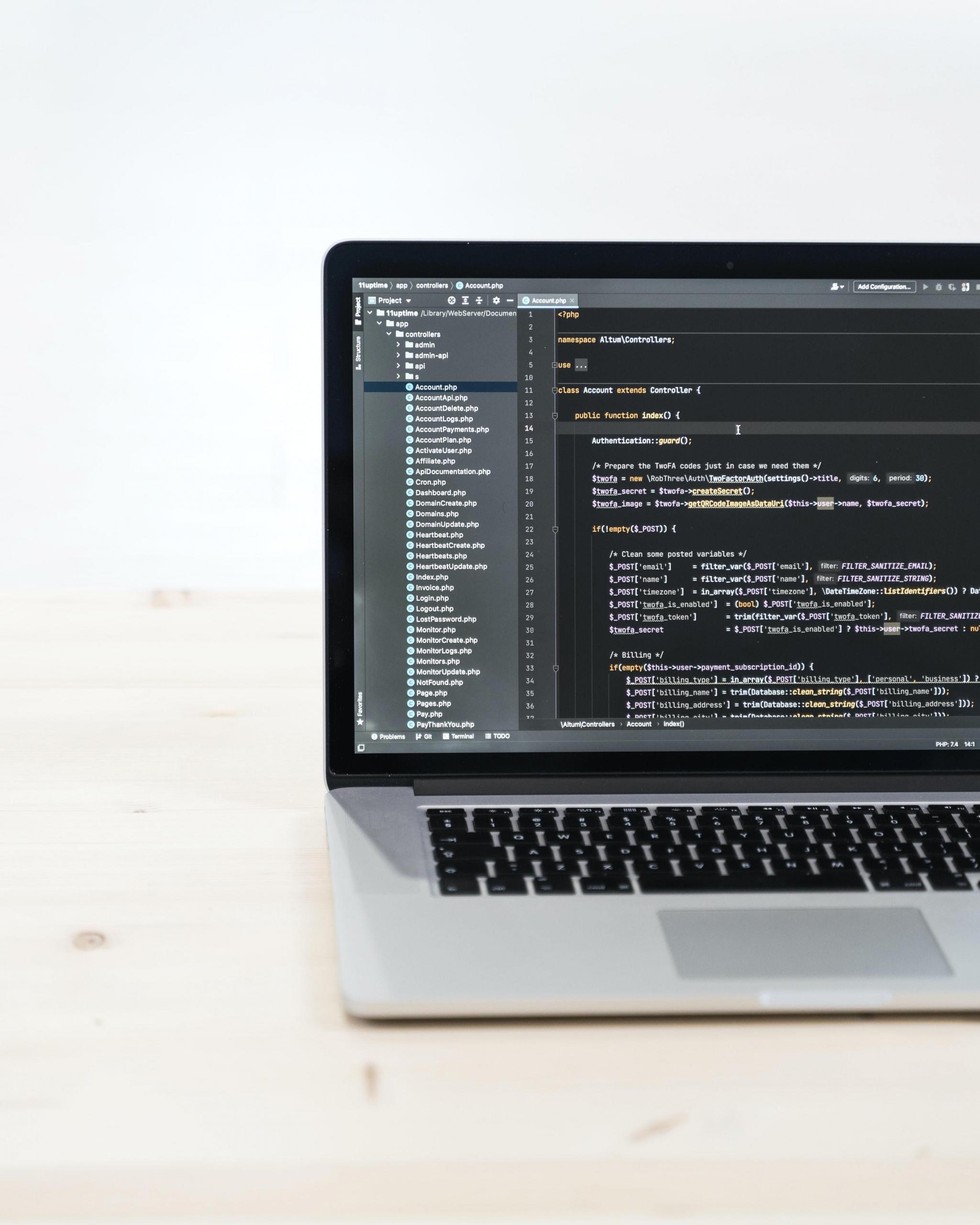 Programming on a laptop