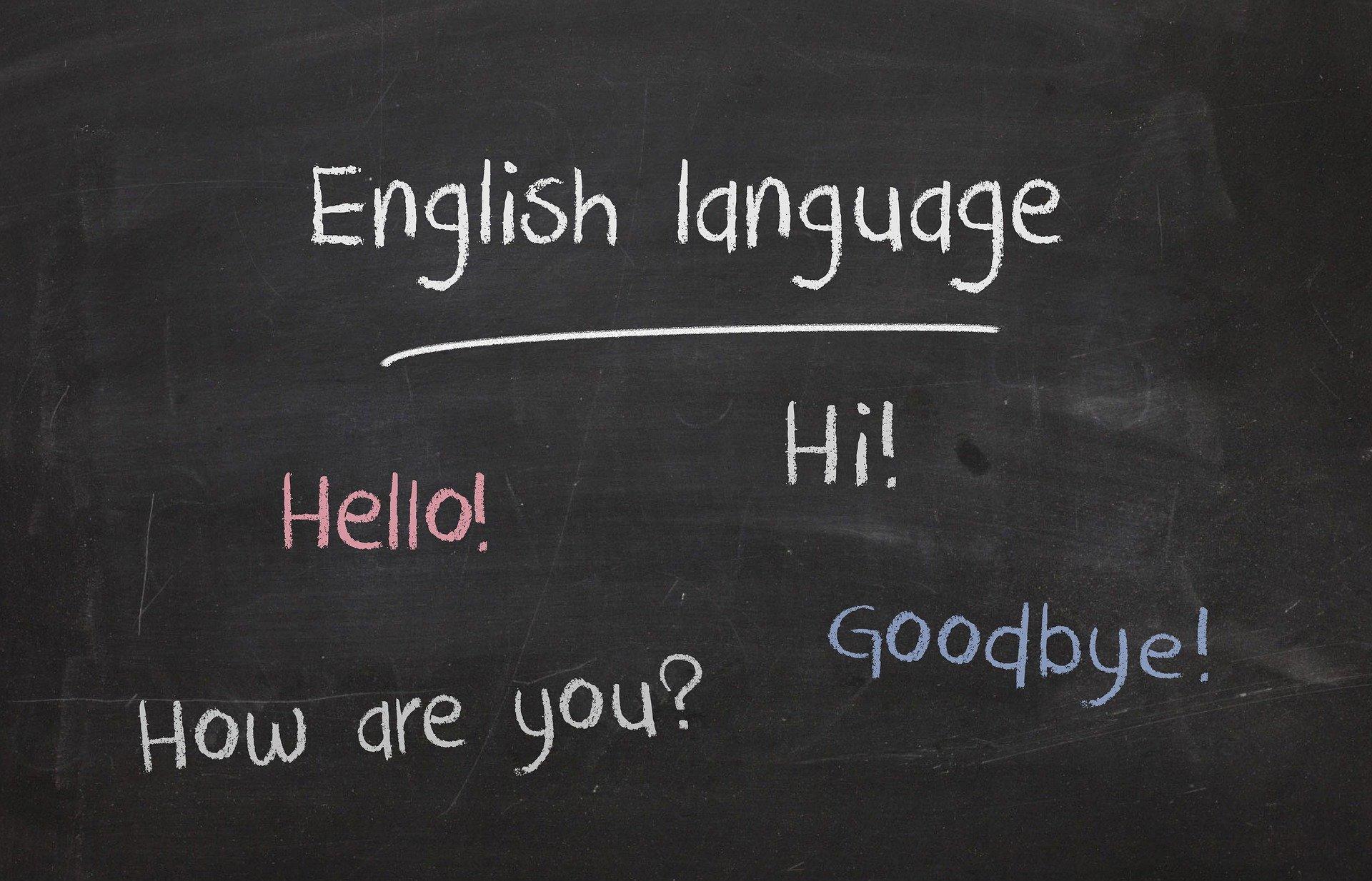 A board of English words