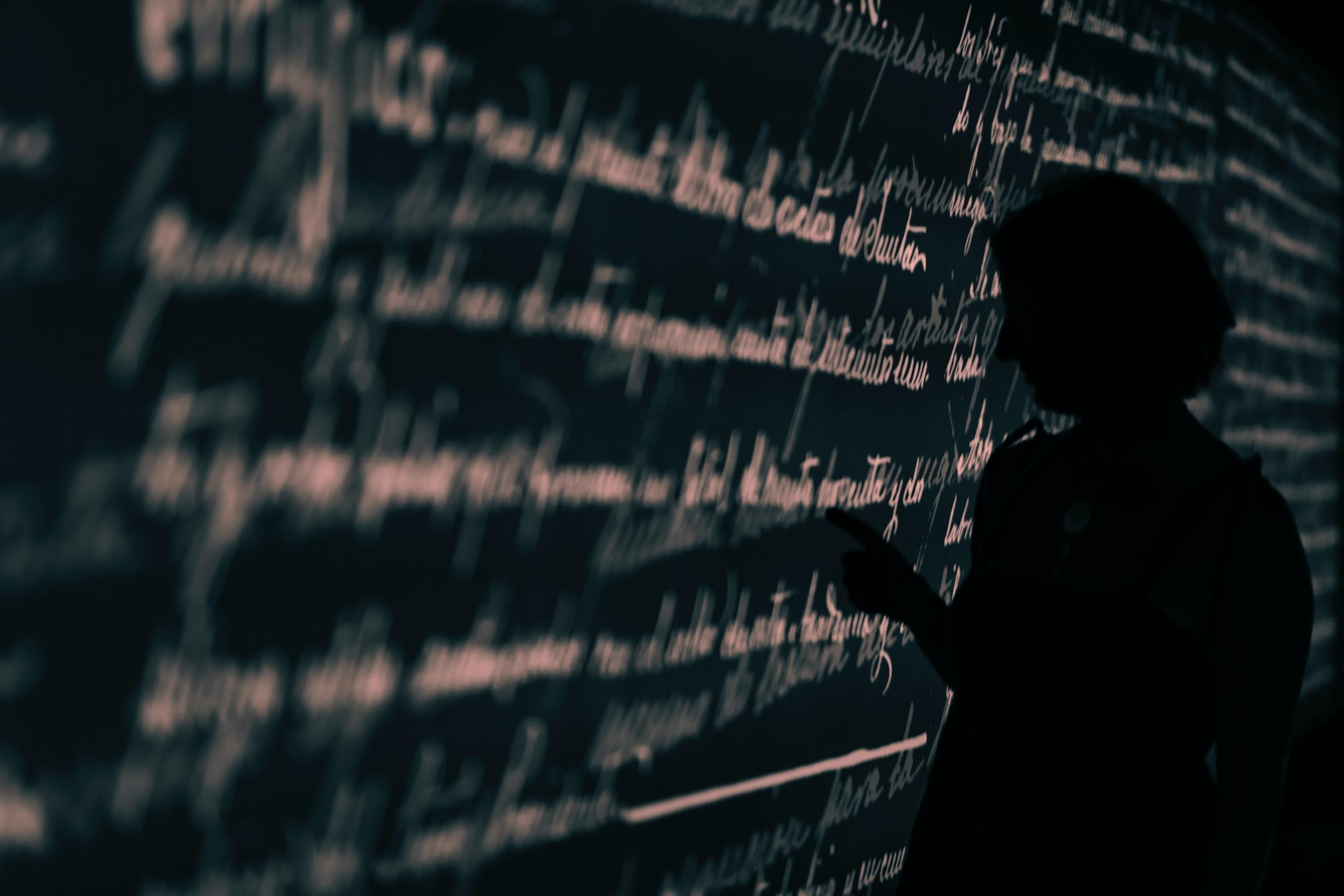 A board full of writing