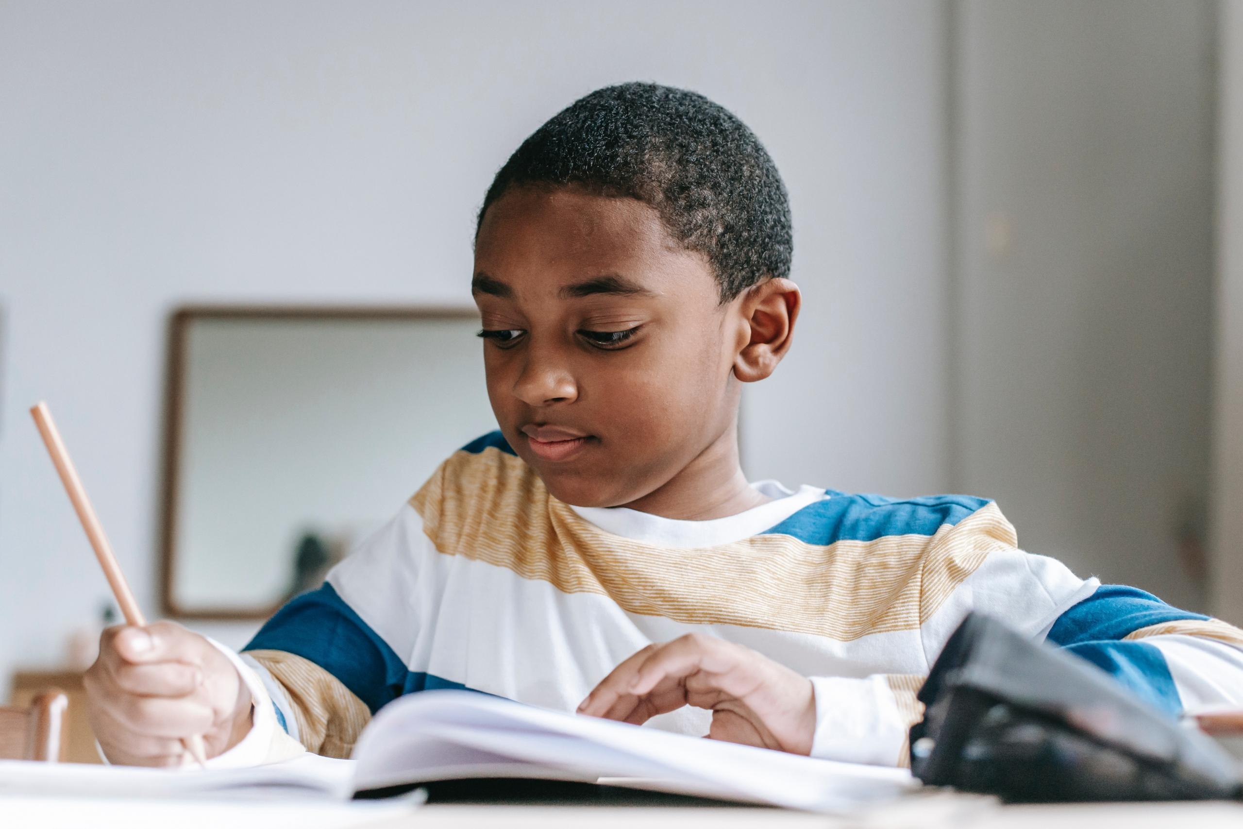 Black school kid