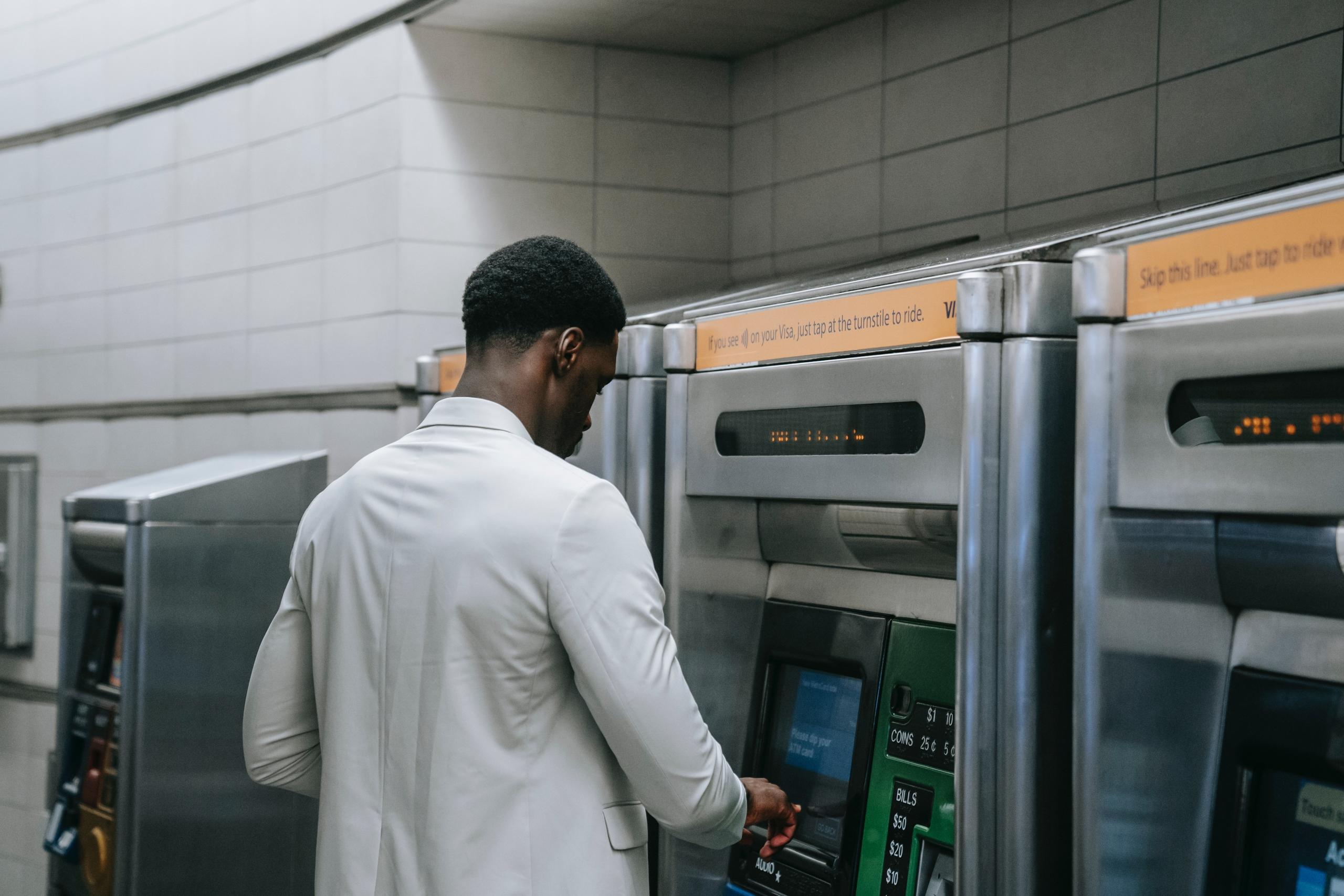 A man at the ATM