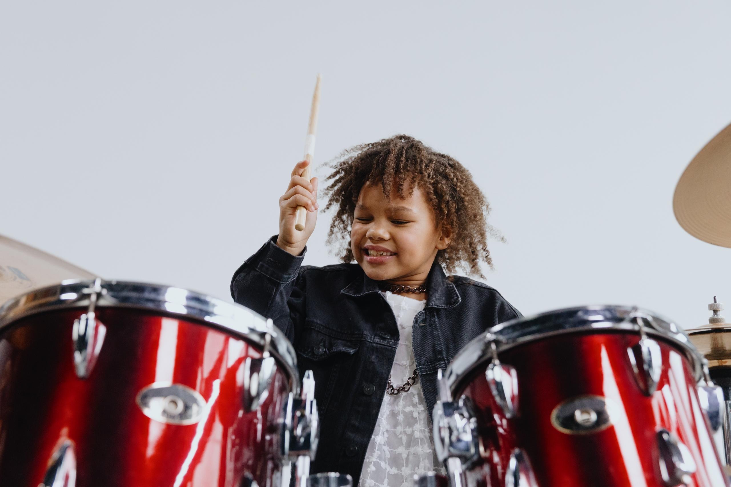 Kid drumming