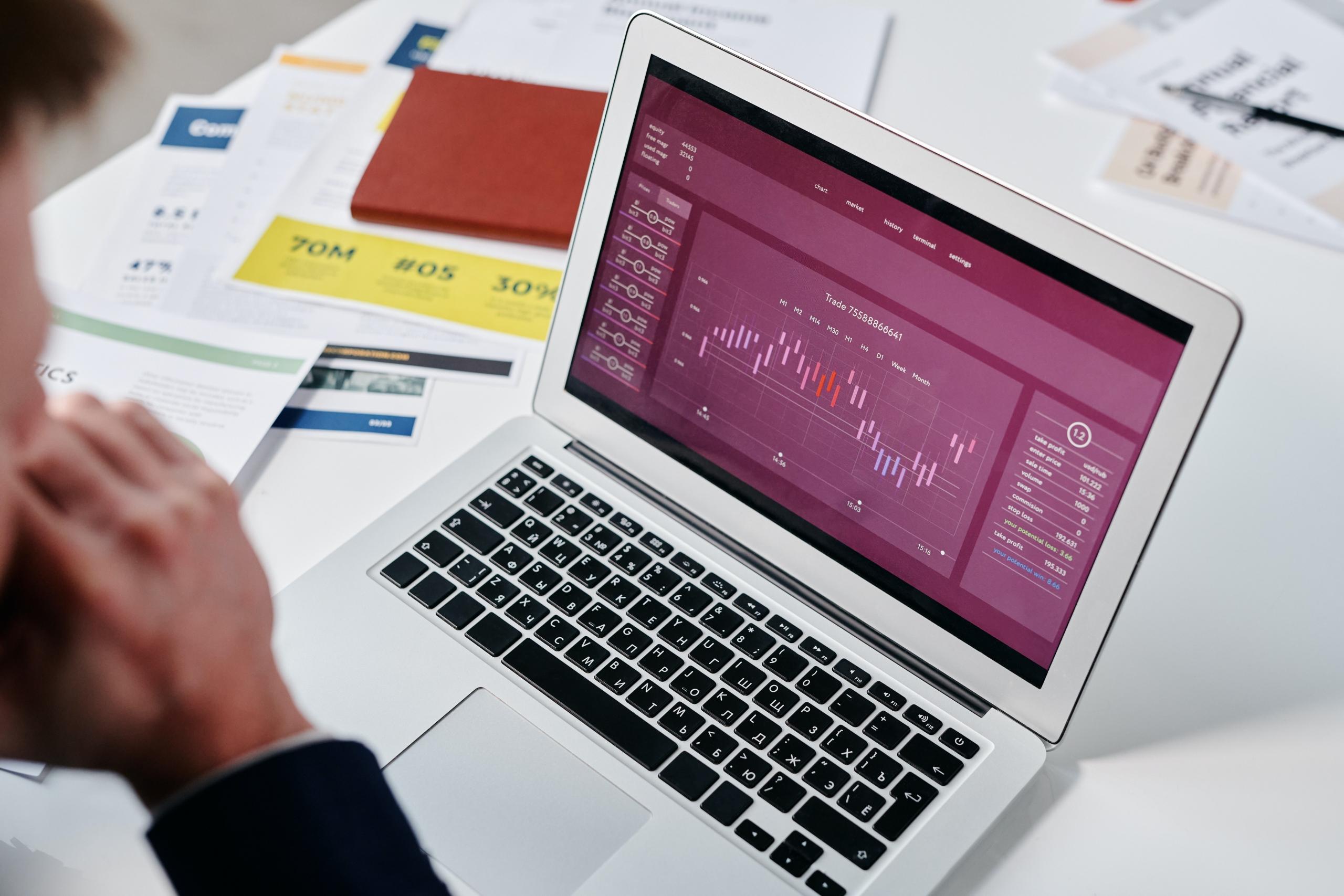 Working with laptop