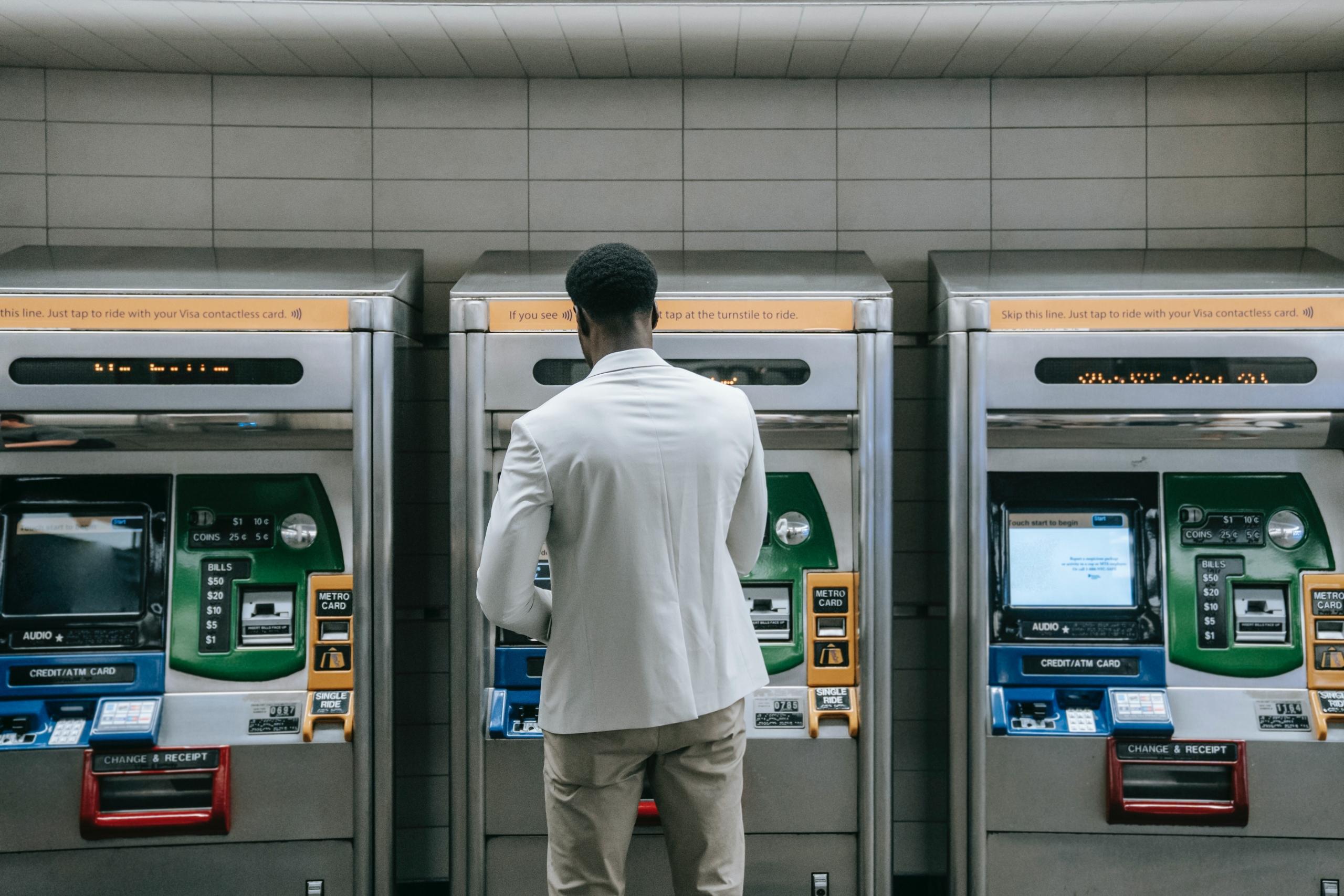 A man at the ATM