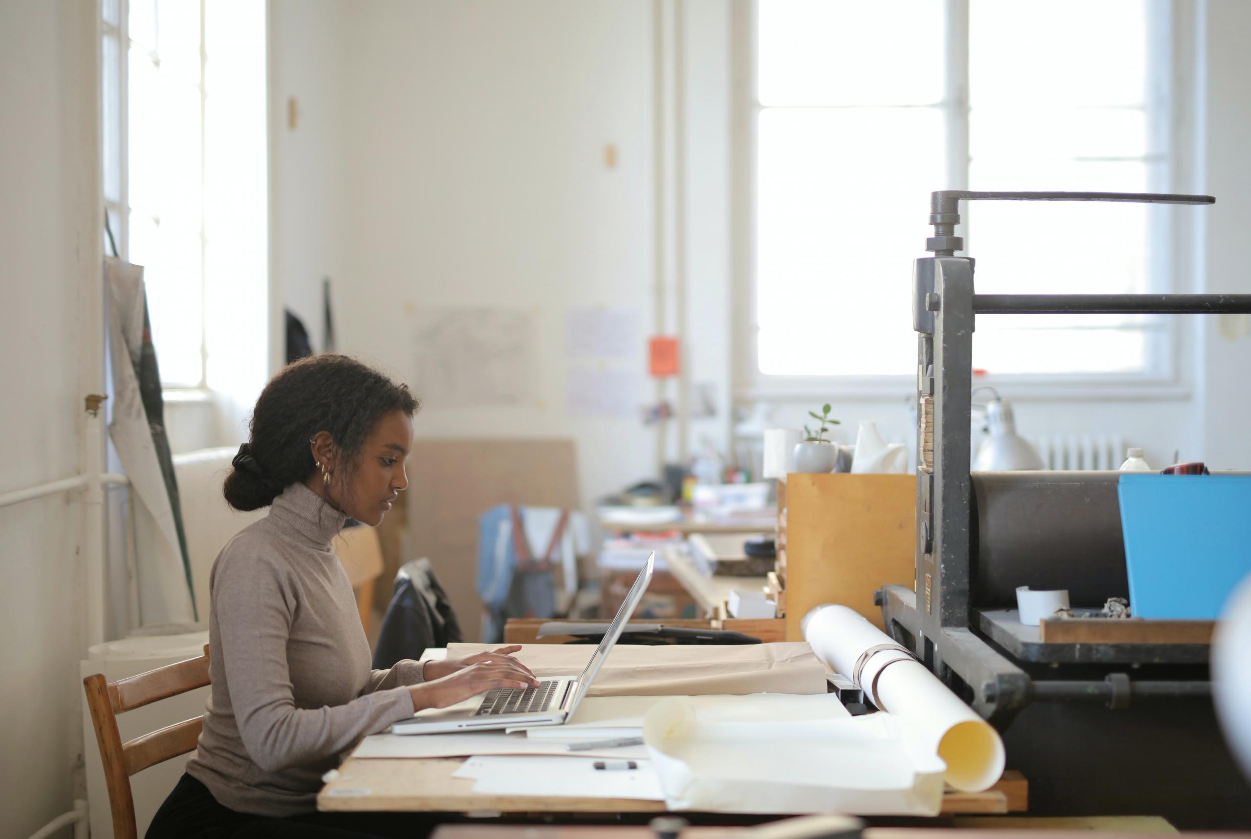 Woman with a computer