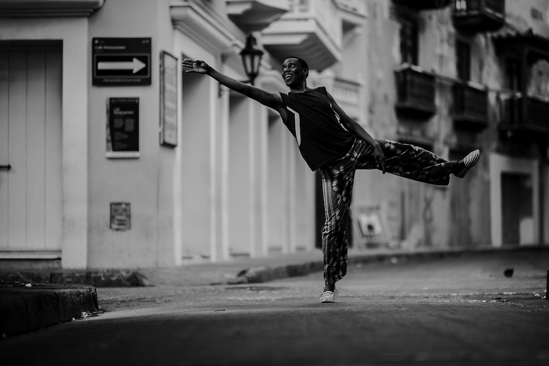 A black man dancing