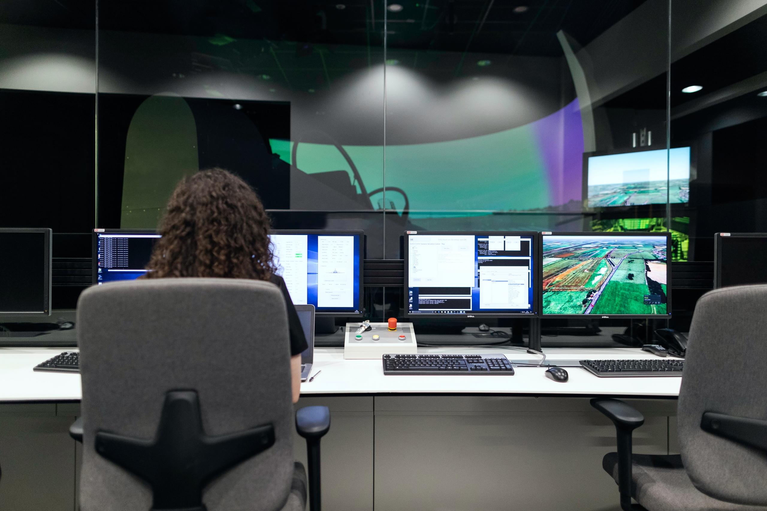 A lady working in an office
