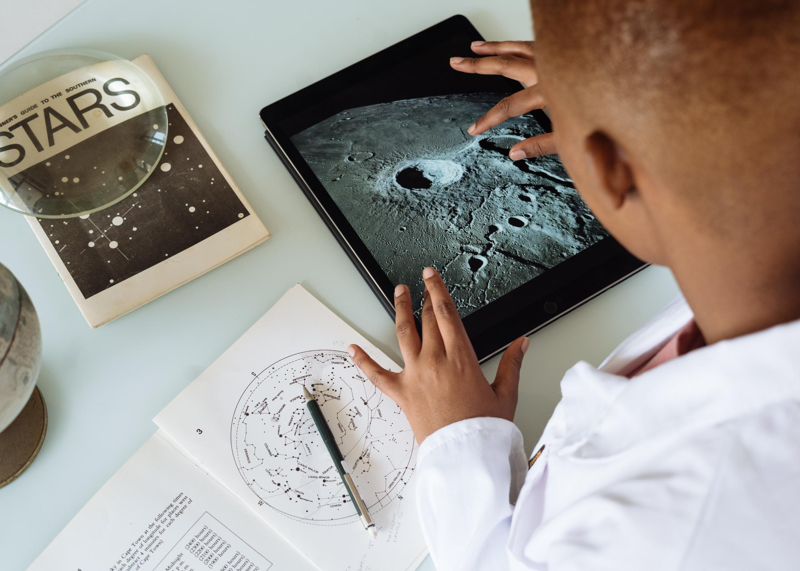 A student studying