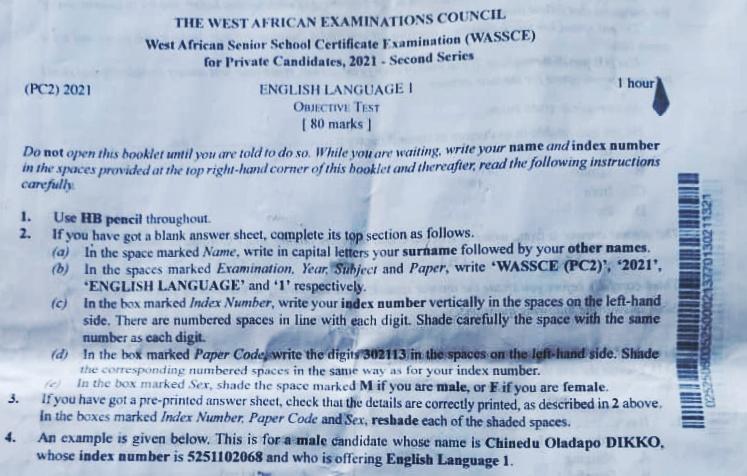 WASSCE English Language past questions