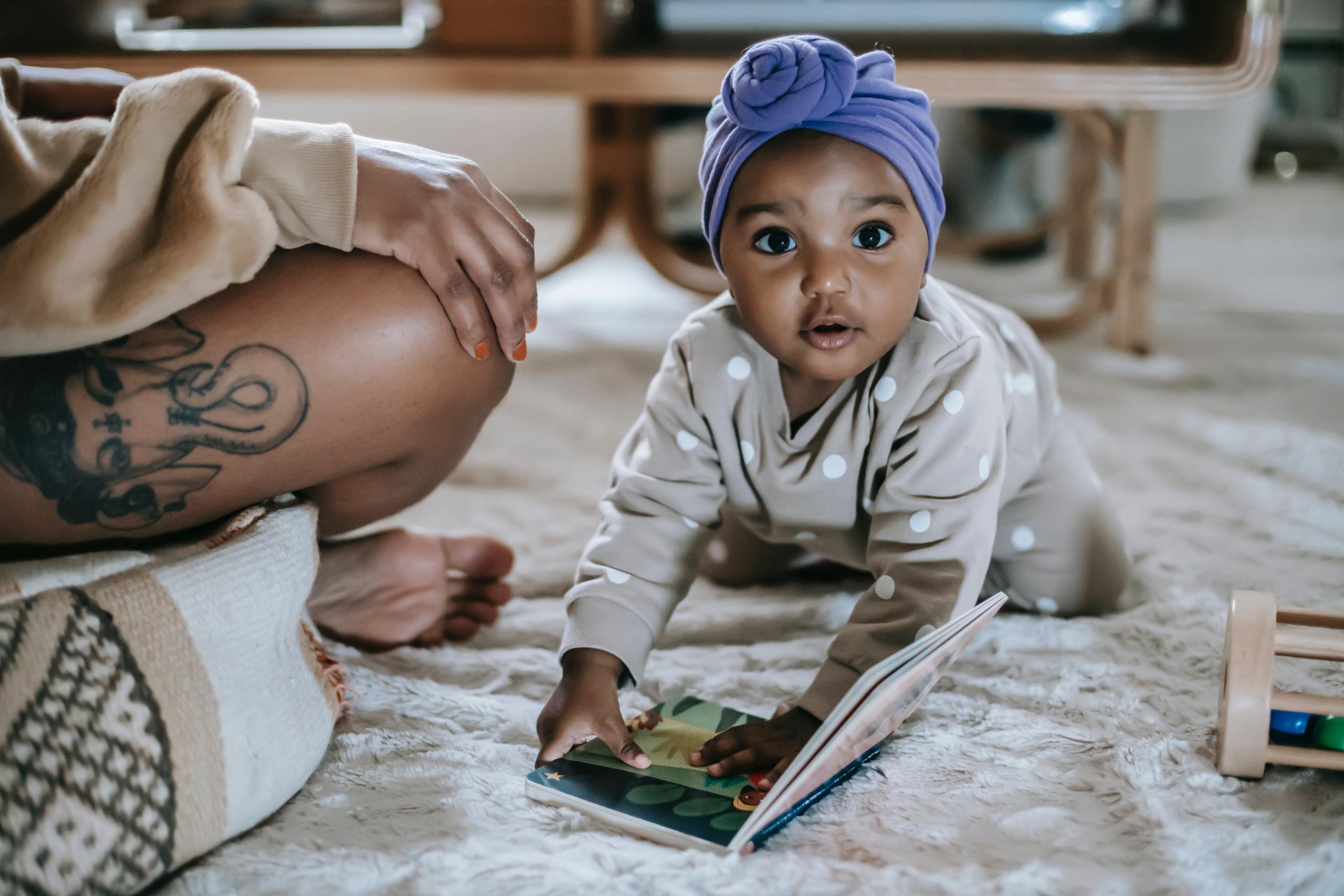 Little kid and a parent