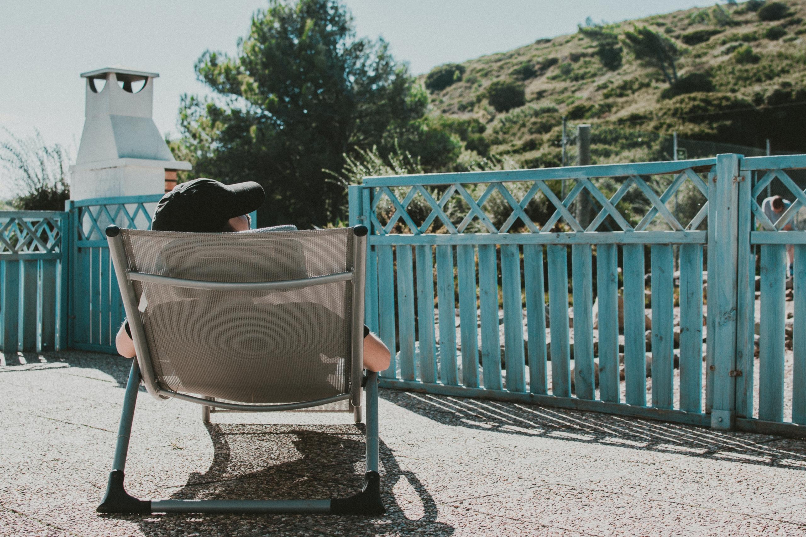 A person sitting on a chair