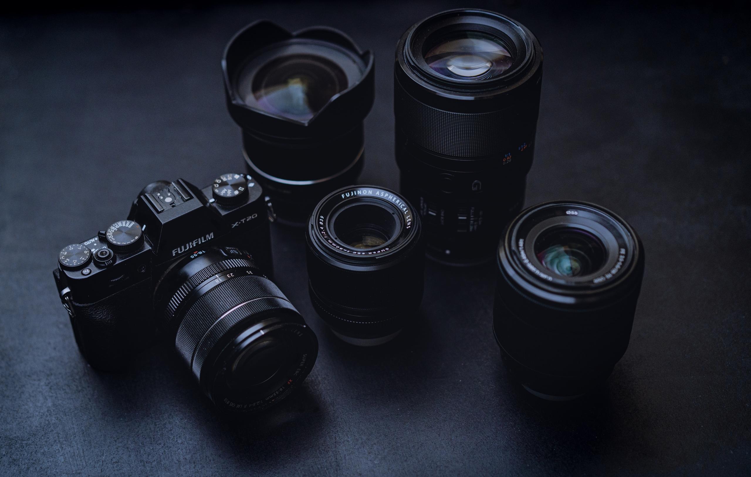 A digital camera and lenses