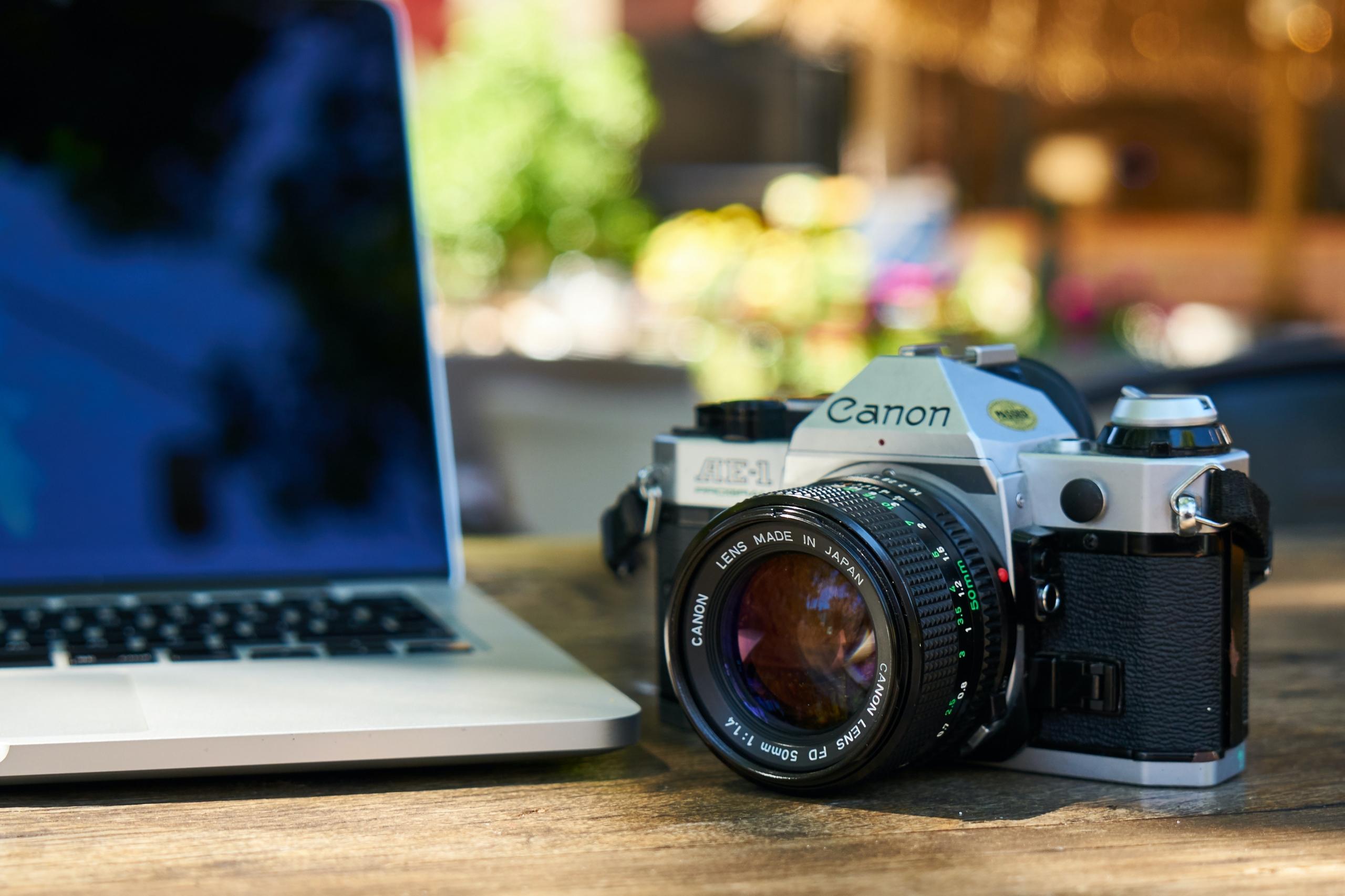 Laptop and camera