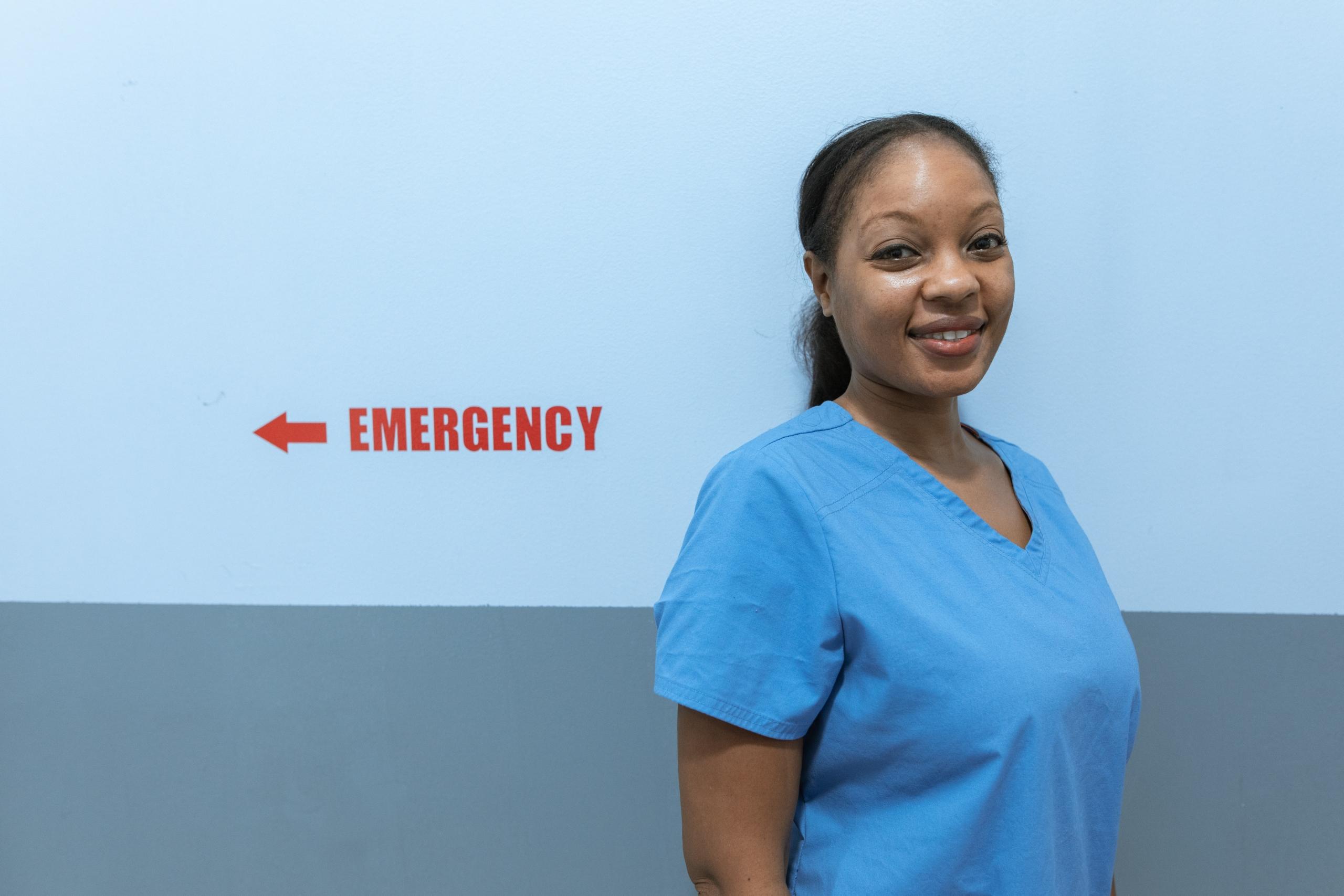 A nurse smiling