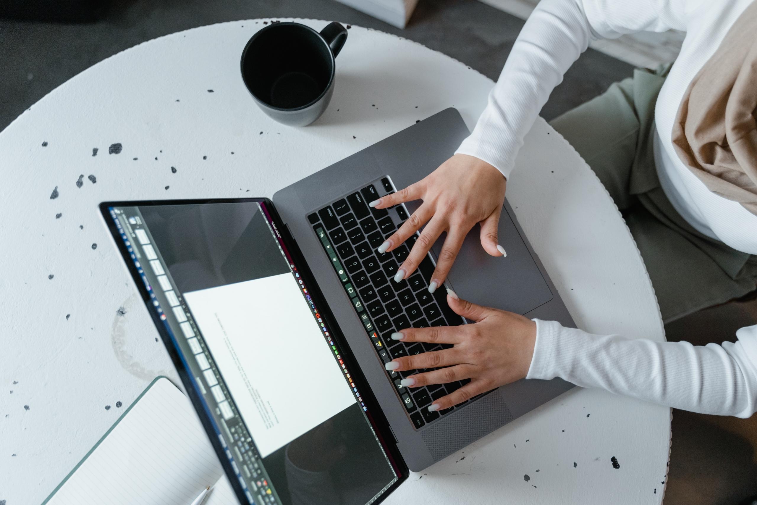 A lady with a laptop