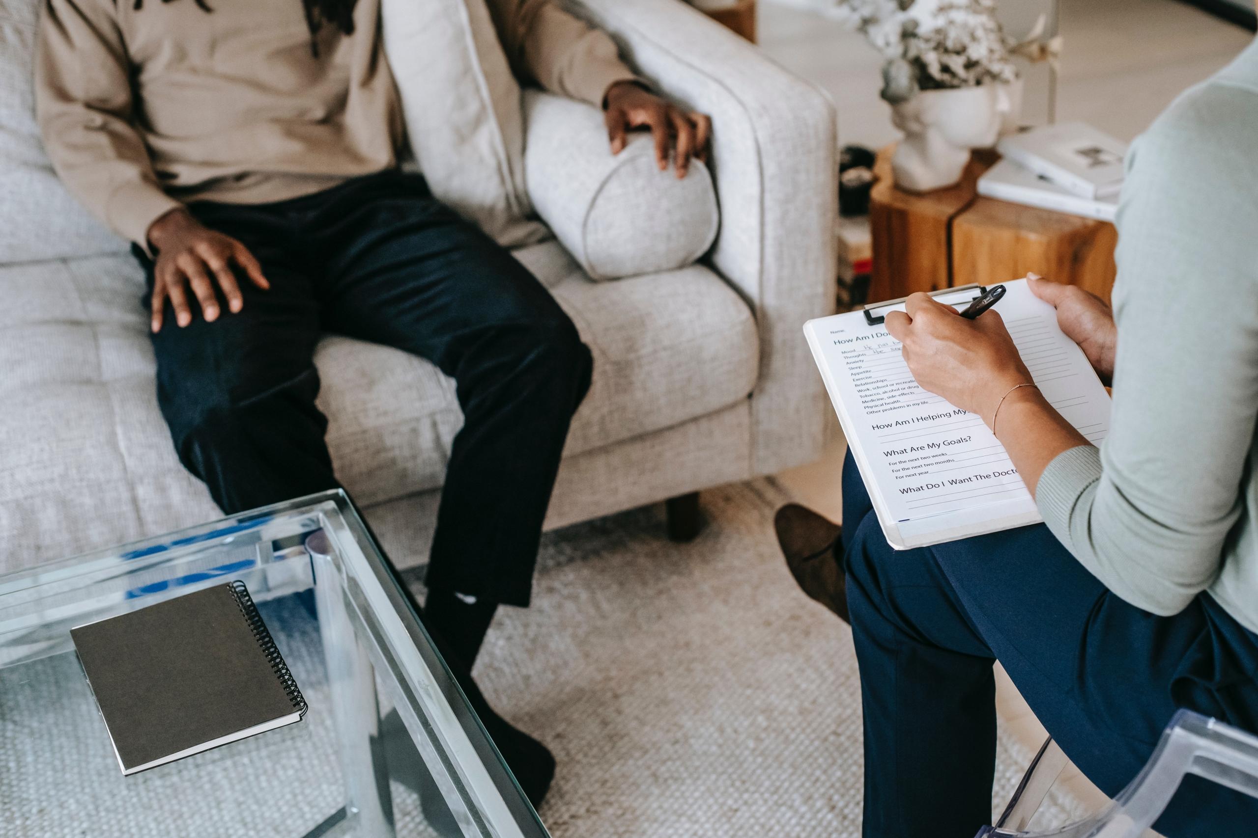 A therapist and patient
