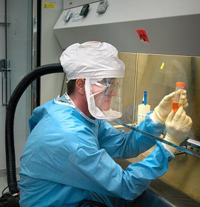 Food technologists test for microorganisms in foods