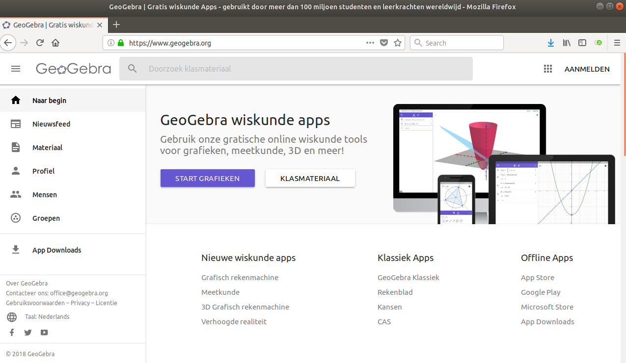 Geogebra: een prachtige online wiskunde site