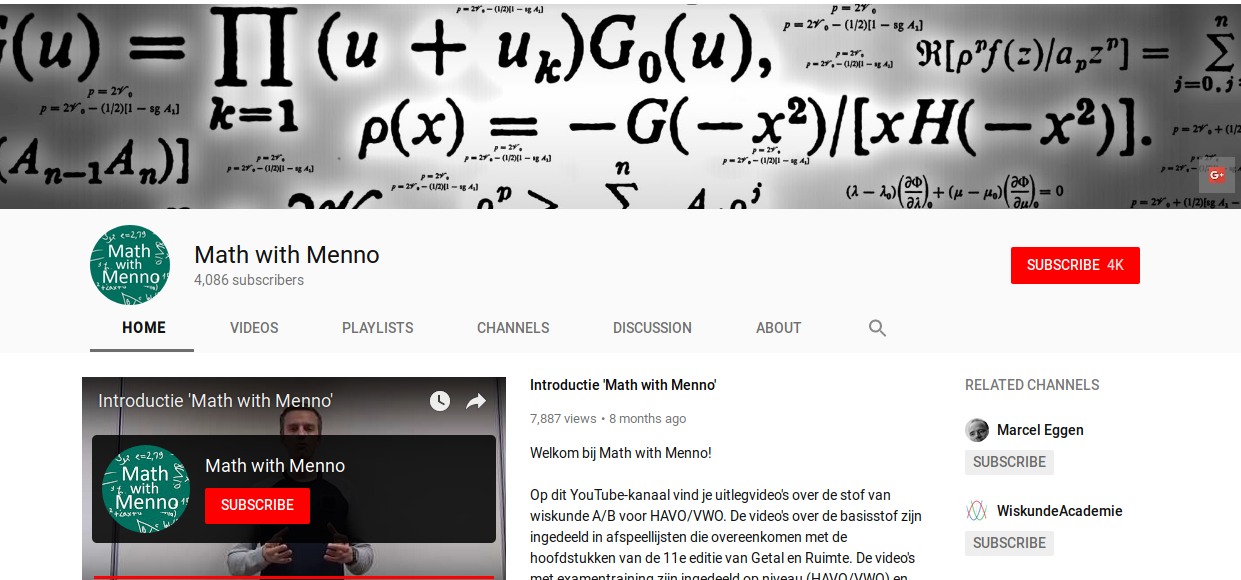 Wiskunde D online leren kan bijvoorbeeld met Math with Menno