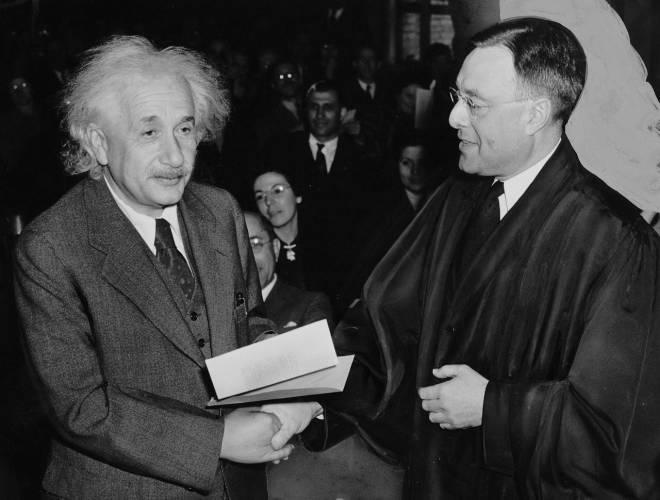 Einstein doceert aan de universtiteit
