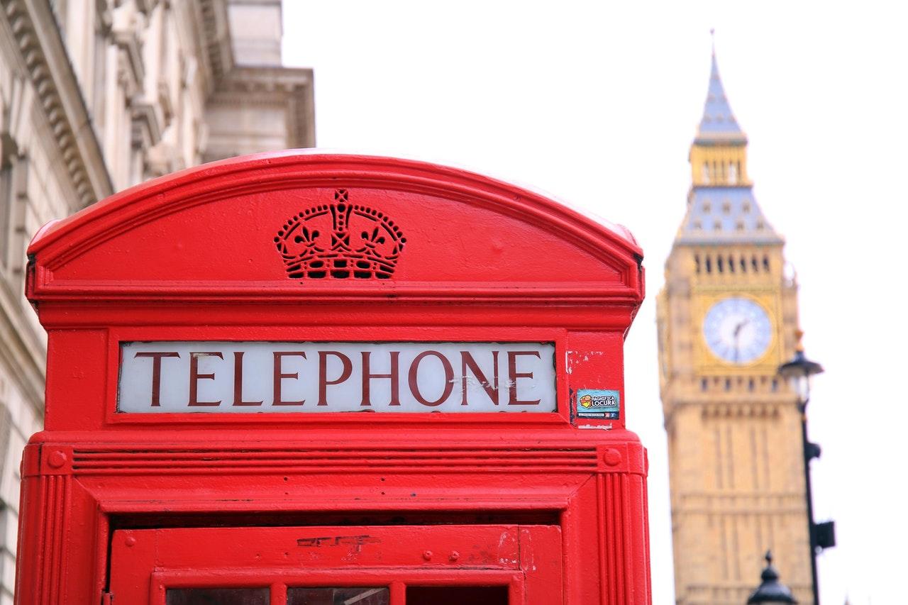 Telefooncel in Londen.