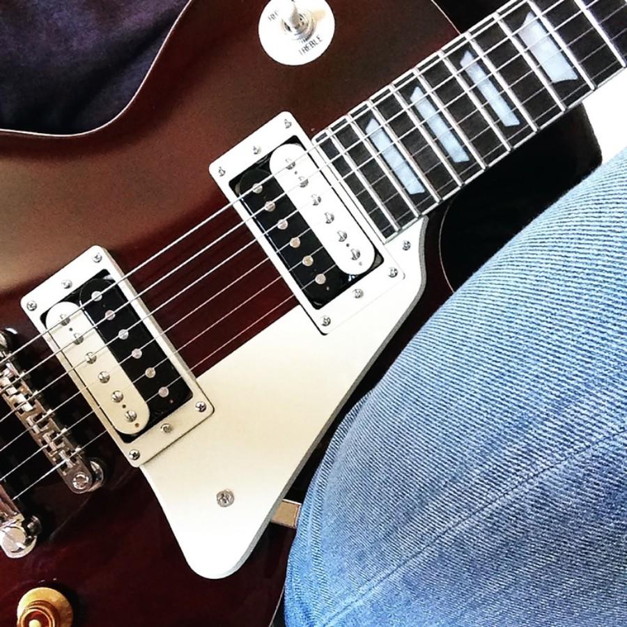elektrische gitaar snaren close-up