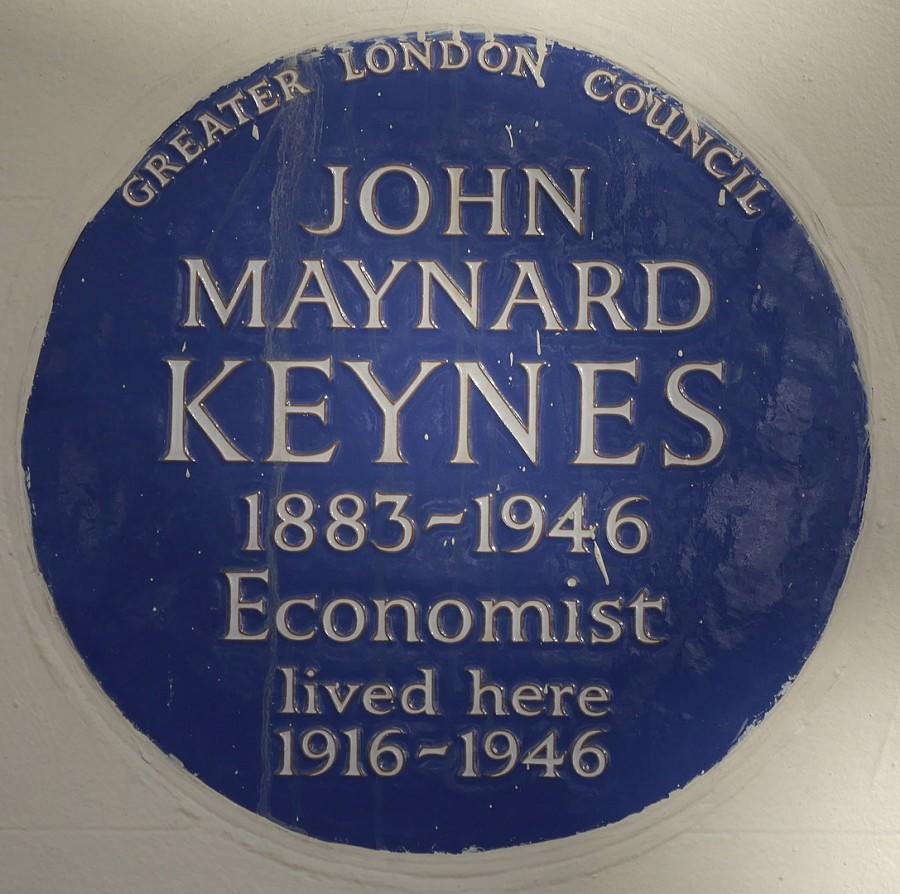 Plakkaat van woning John Maynard Keynes