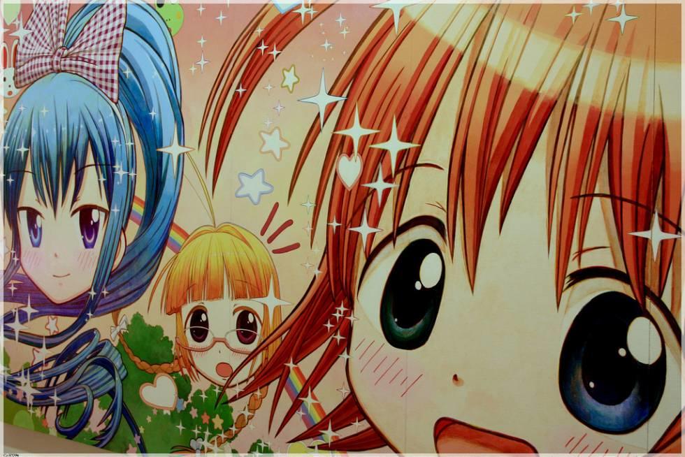 Anime ogen met lichtreflecties