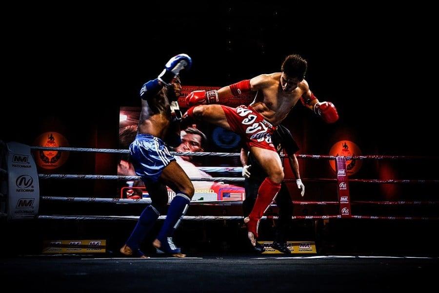 muay thai wedstrijd VS versus Birma