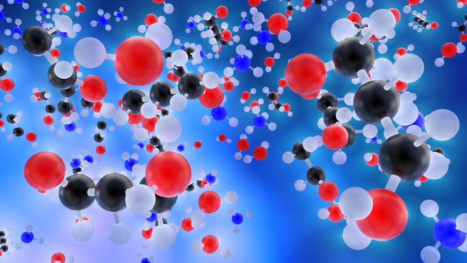 grafische afbeelding van molekulen en atomen