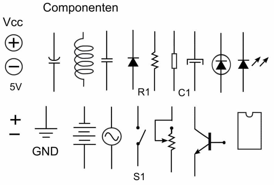 tekeniung met elektronische symbolen