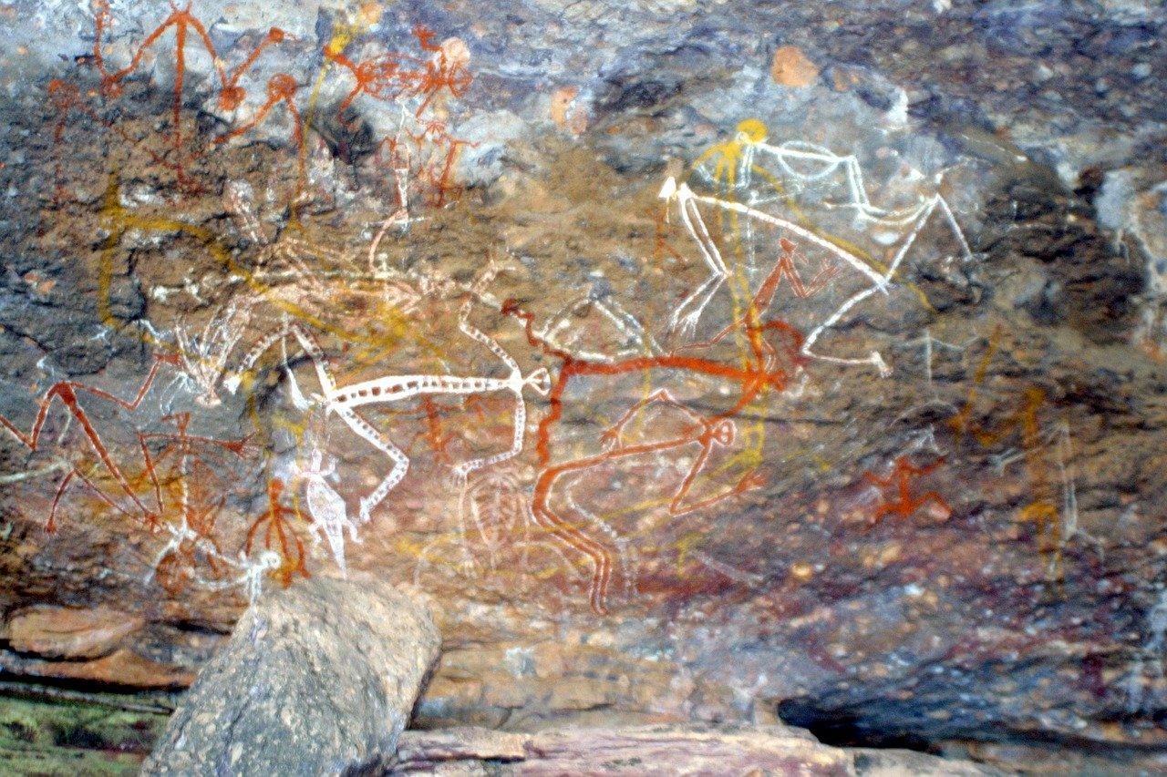 Afbeelding in een Australische grot