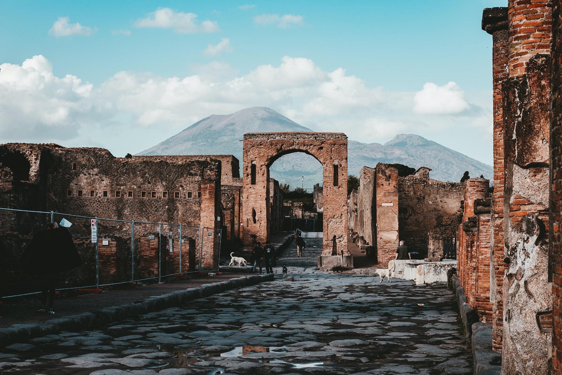 De overblijfselen van de stad Pompeï.