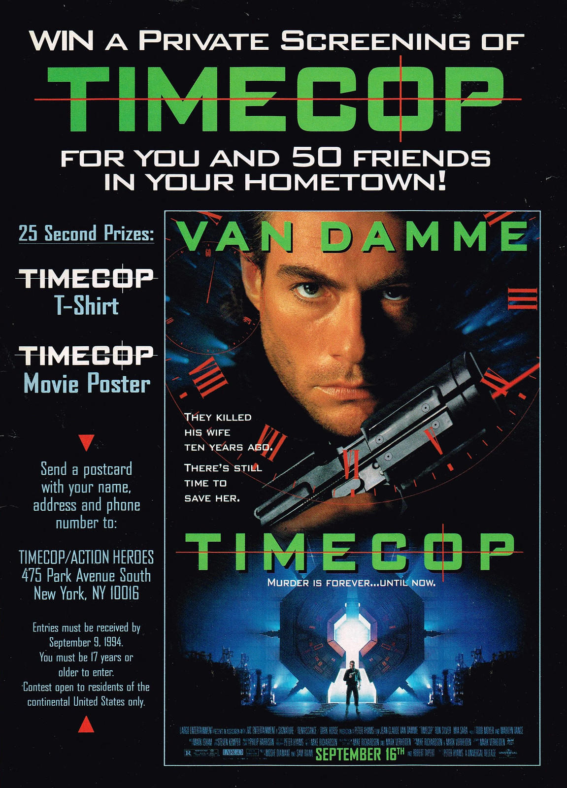 De film 'Timecop' met Jean Claude Van Damme