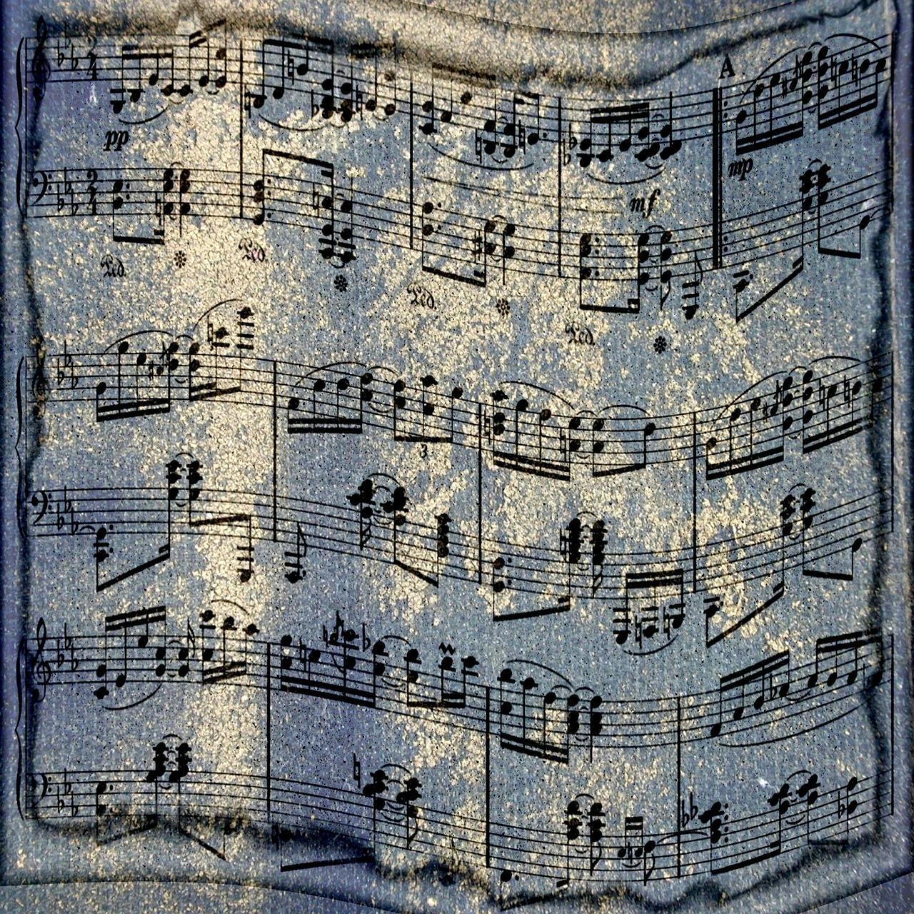Bladmuziek van een piano