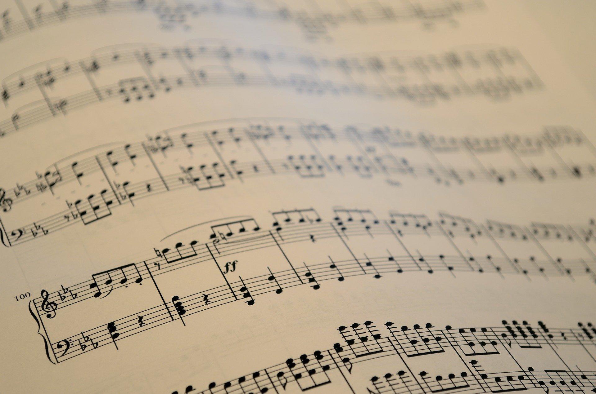 Bladmuziek voor de piano.