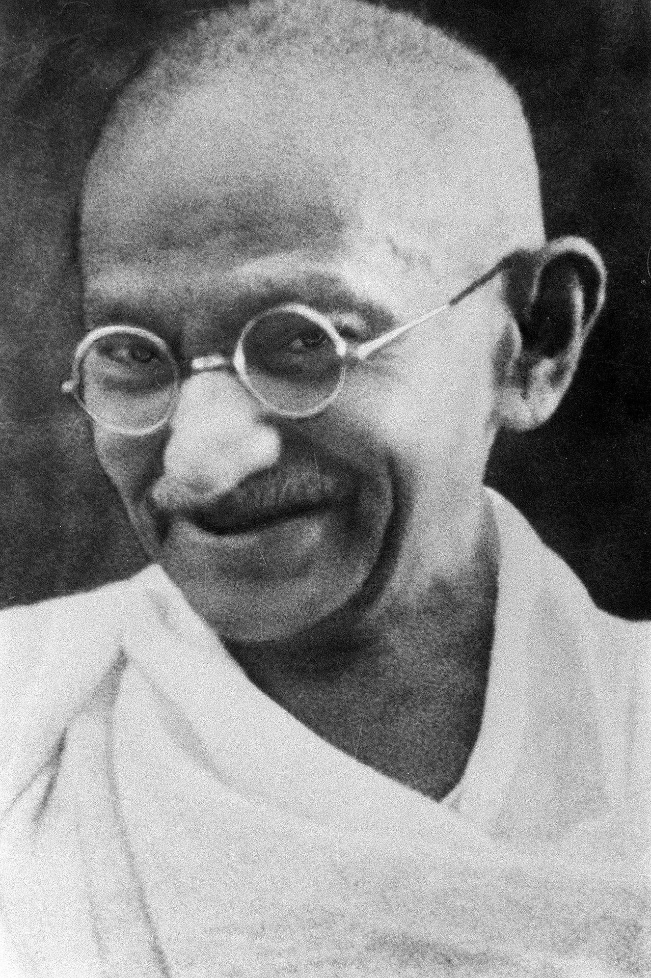 Een afbeelding van Gandhi.