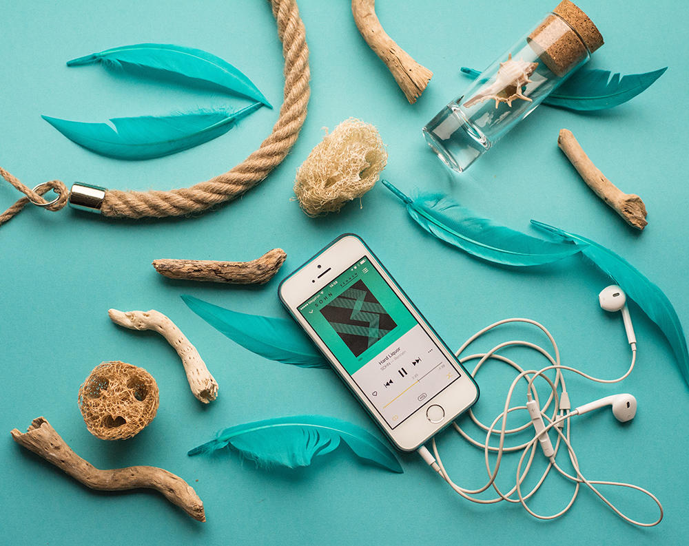 Telefoon met earbuds